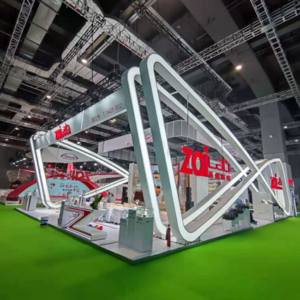 Custom-built exhibition stand at a Hagzhou trade show by Panda Expo