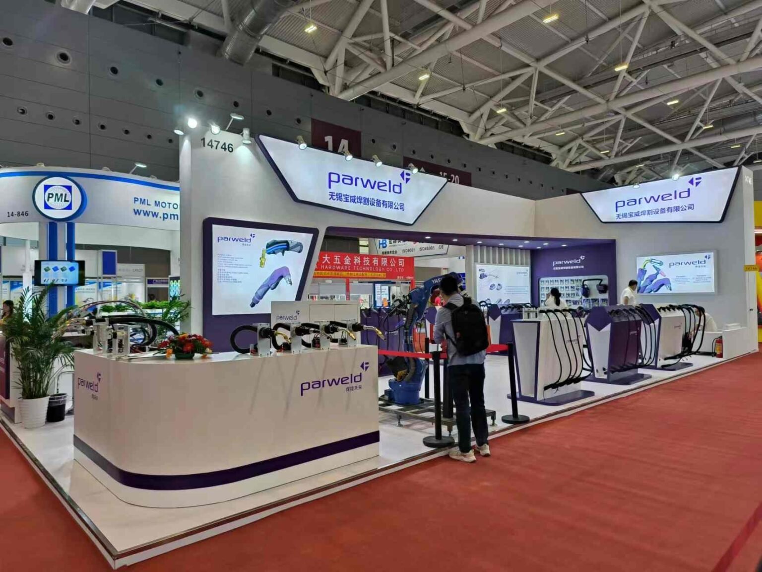 Custom-built exhibition stand at a Shenzhen trade show by Panda Expo