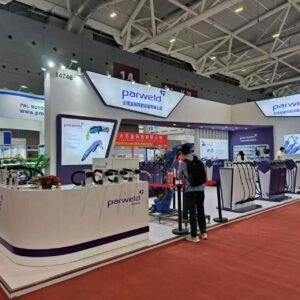 Custom-built exhibition stand at a Shenzhen trade show by Panda Expo