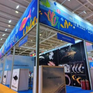 India Pavilion stand construction at China Fisheries & Seafood Expo (CFSE)