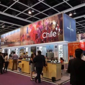 wine of chile pavilion expo stand construction in vinexpo hongkong
