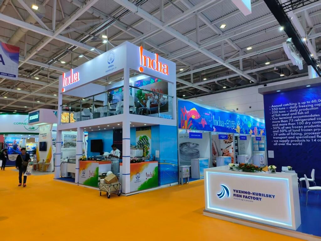 double deck exhibition stand construction by panda expo china